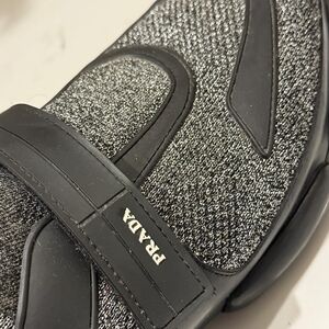 Prada Black and Silver Sneakers